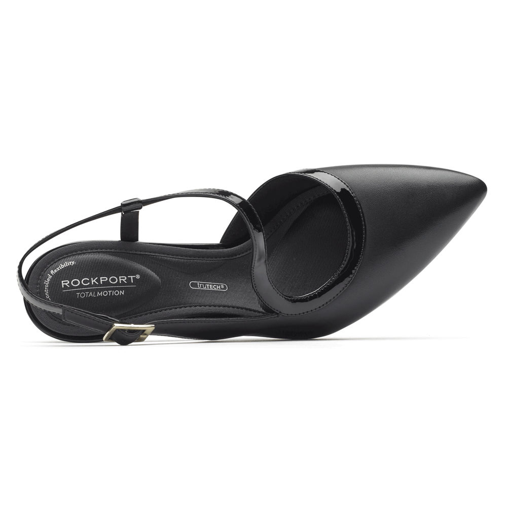 Rockport Womens Pumps Black - Total Motion Slingback - UK 143-LTFJGQ